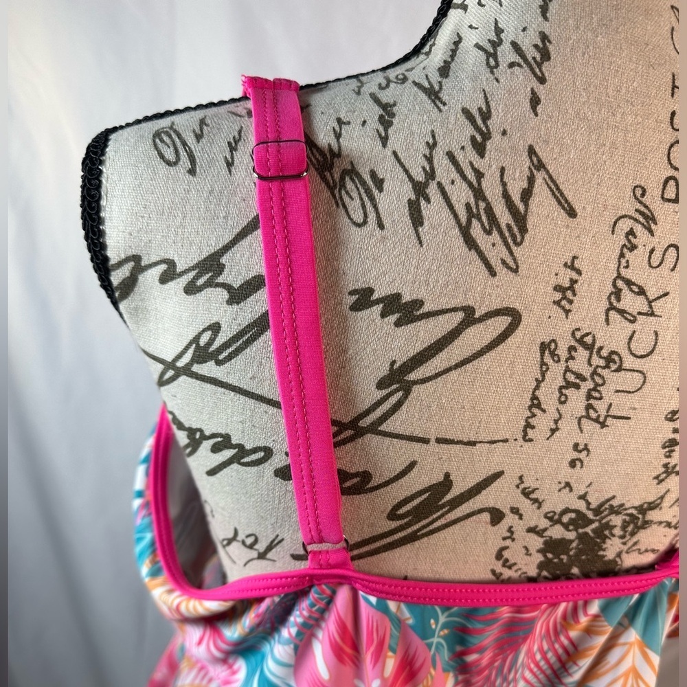 Pink and Blue Floral Swim tankini  with Fit-and-Flare Design ☀️🌴 - Picture 5 of 12